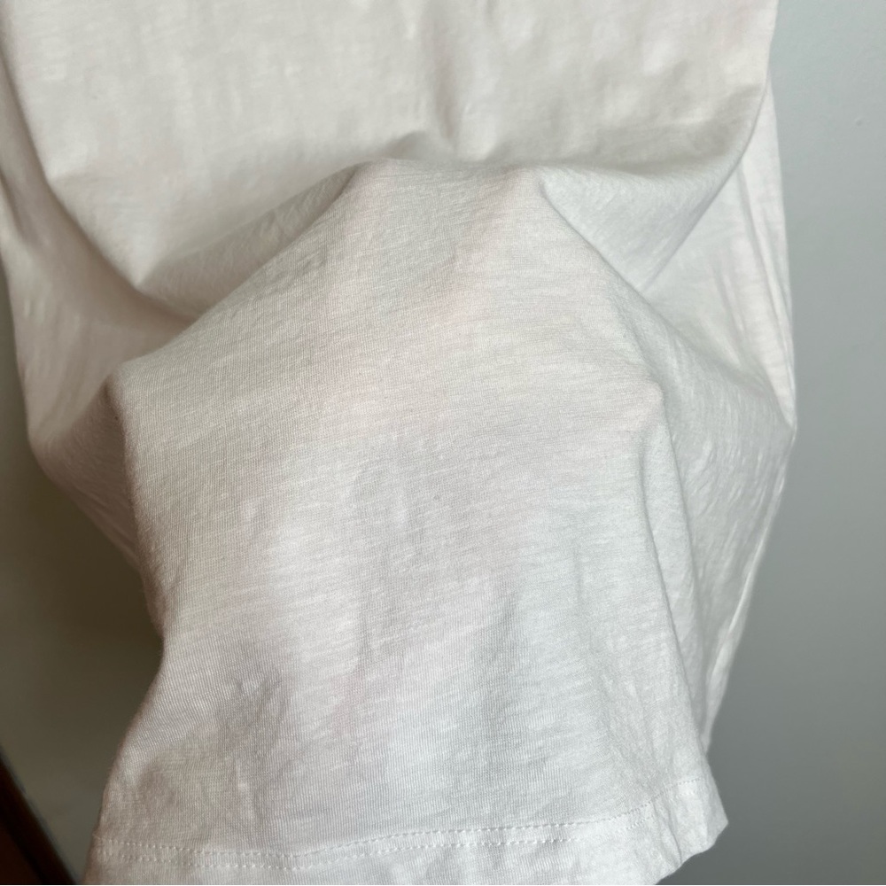 Sigrid Olsen White Short Sleeve Tee Shirt Top Pocket S Cuffed Sleeve EUC - Picture 7 of 7
